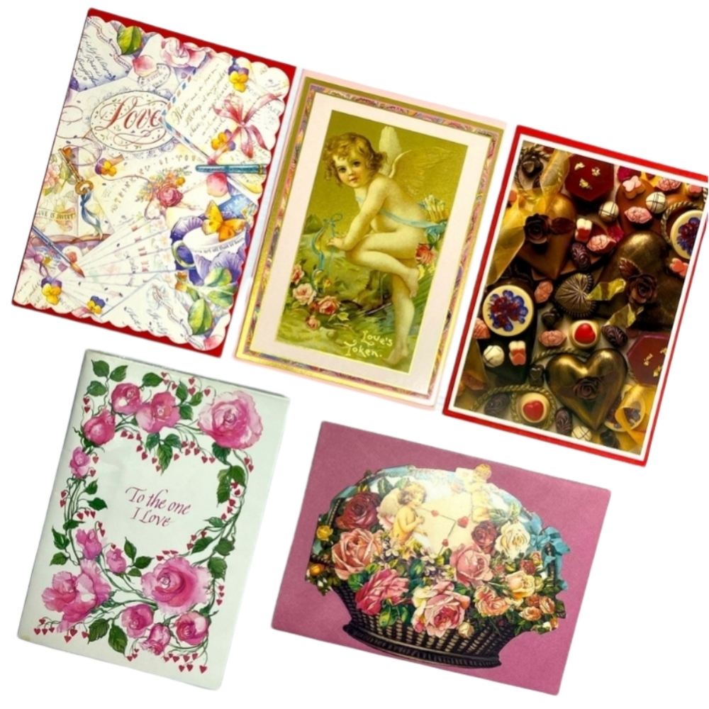 Victorian Valentines Vintage Antique Style Bundle Set Floral Art Collection - Picture 5 of 15